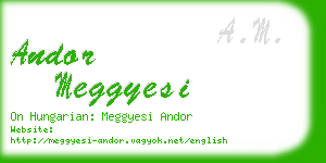 andor meggyesi business card